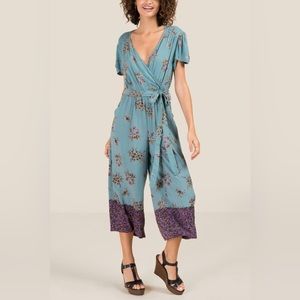Francesca’s Floral Tie Waist Jumpsuit